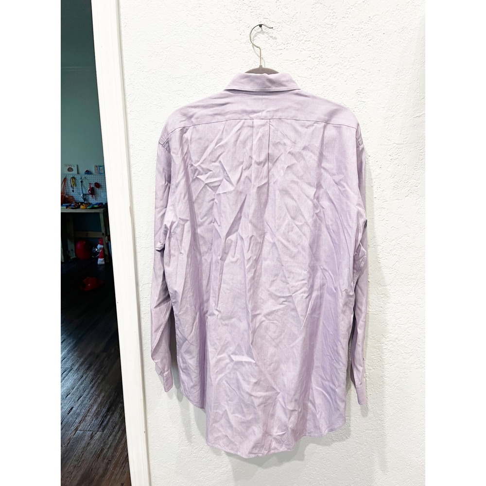 Ralph Lauren‎ Purple Yarmouth Cotton Pinpoint Oxford Size 16.5 34/35 Green Pony - Picture 6 of 6